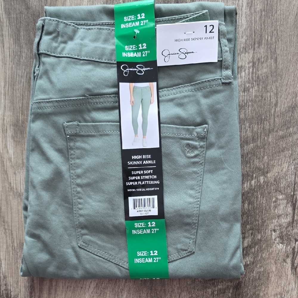 Jessica Simpson Sage Green Skinny Ankle Jeans